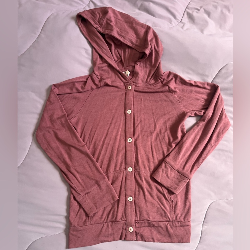KQ 8y button up Hoodie purple/mauve